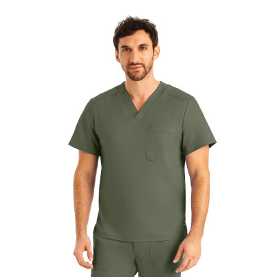 Landau ProFlex LT108 Men&#8216;s 2-Pocket Tuckable V-Neck Scrub Top-Landau