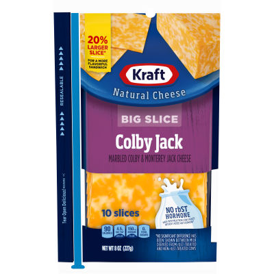 Kraft Big Slice Colby Jack Natural Cheese Slices 8 oz Film Wrapped