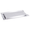 Large rectangular stainless steel serving tray