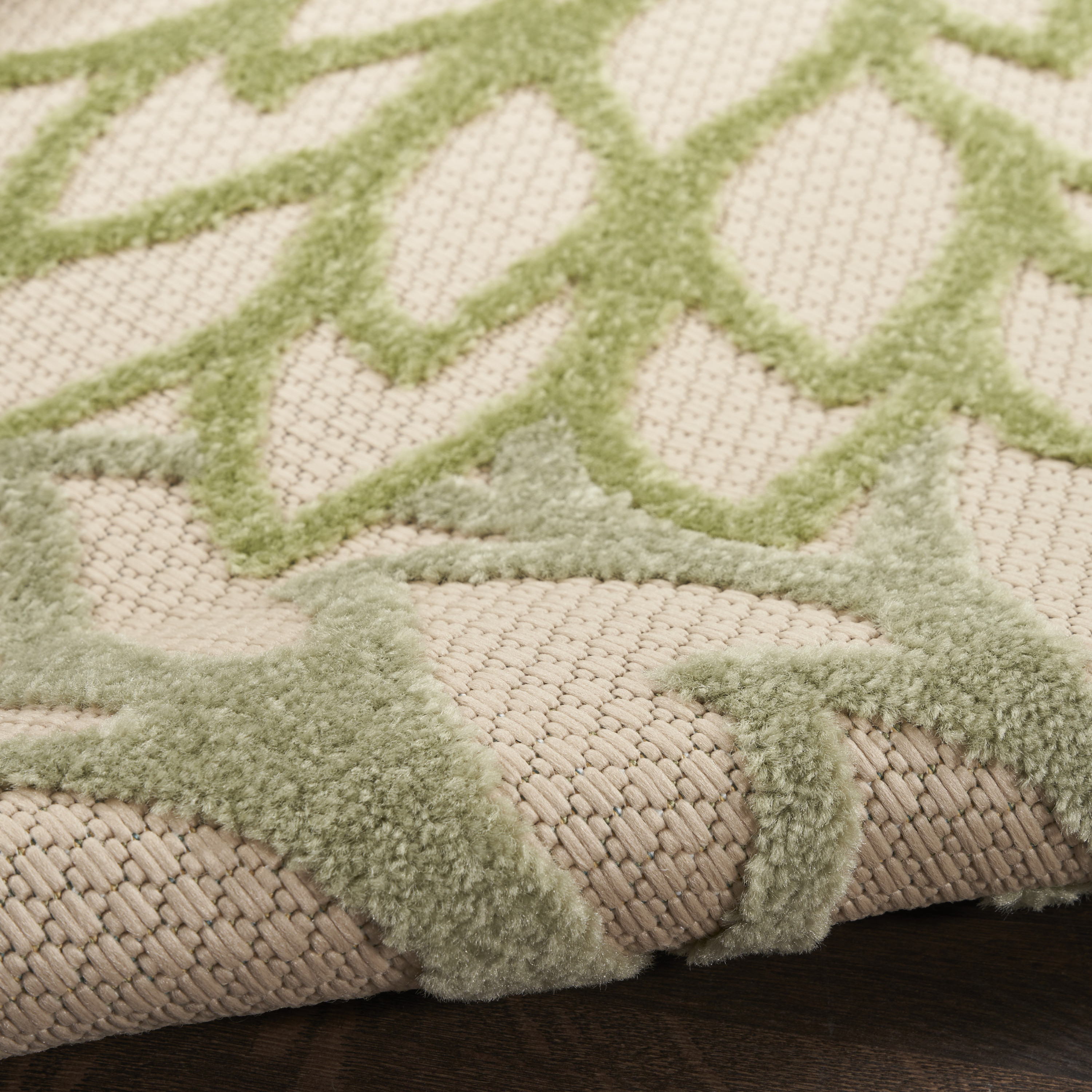 Nourison Aloha 6' x 9' Ivory Green Tropical Rug