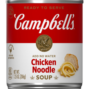 Campbell’s Ready to Serve Chicken Noodle Soup, 7.25 Ounce Cans, 24-Pack