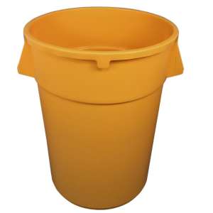 Impact, Gator Plus, 44 gal, Plastic, Yellow, Round, Receptacle