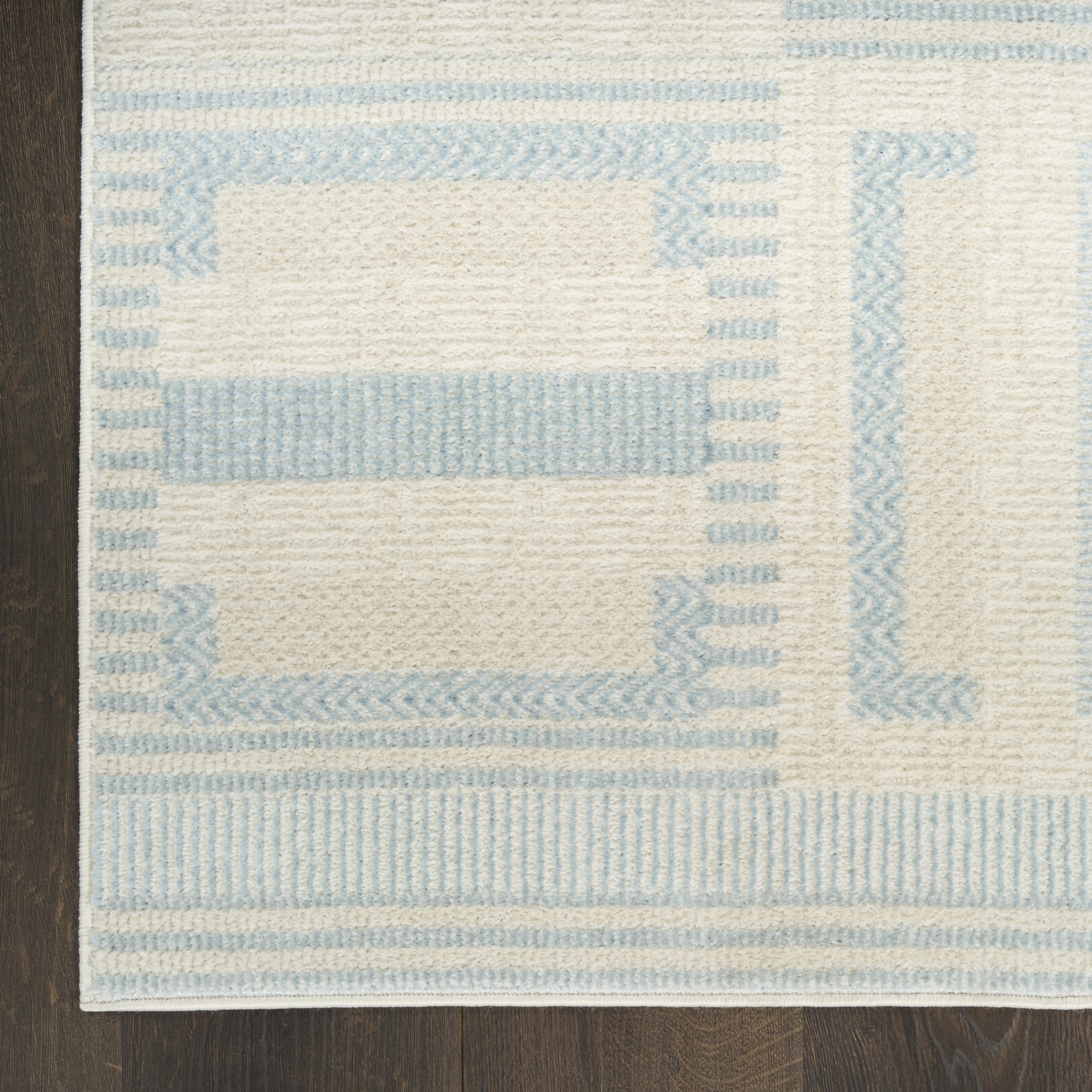 Nourison Nordic 5' x 7' Ivory Blue Modern Indoor Rug