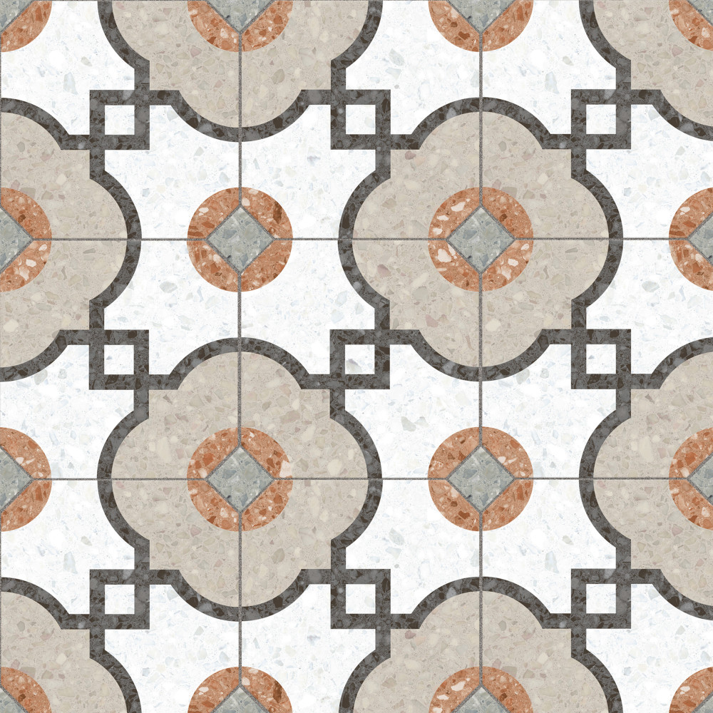 Riviera Octagon Grimaud Multicolor with Taco Verde 7-7/8 in. x 7-7/8 in. Porcelain Floor and Wall Tile