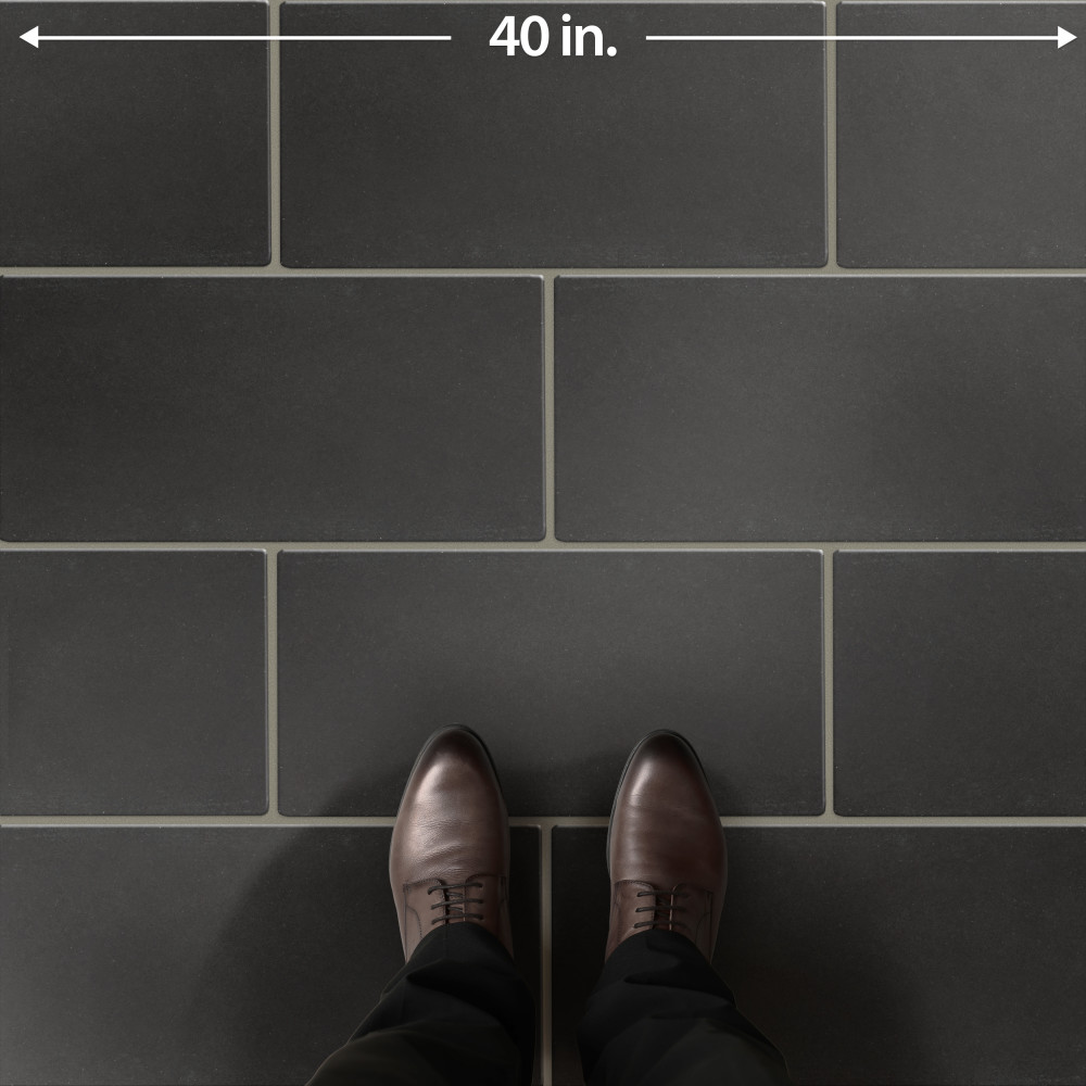 Piscina Glossy Black with BioTech 9-5/8 in. x 19-1/2 in. Porcelain Floor and Wall Tile