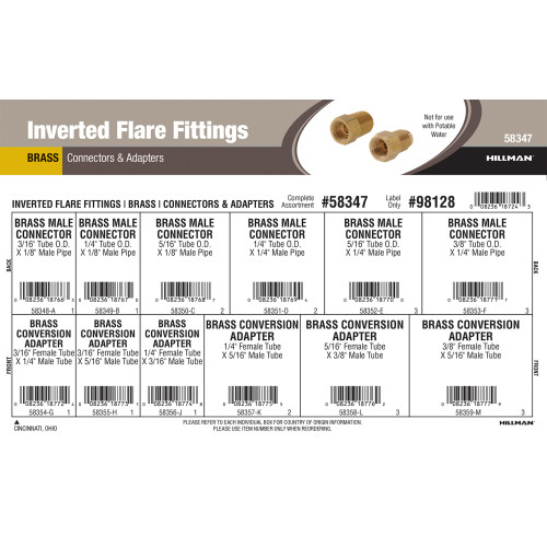 Brass Inverted Flare Fittings Assortment (Connectors & Adapters)