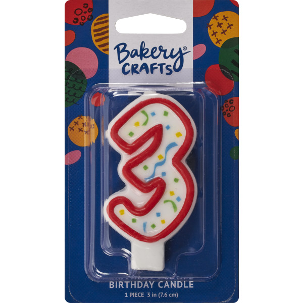 3 Party Red Numeral Candles