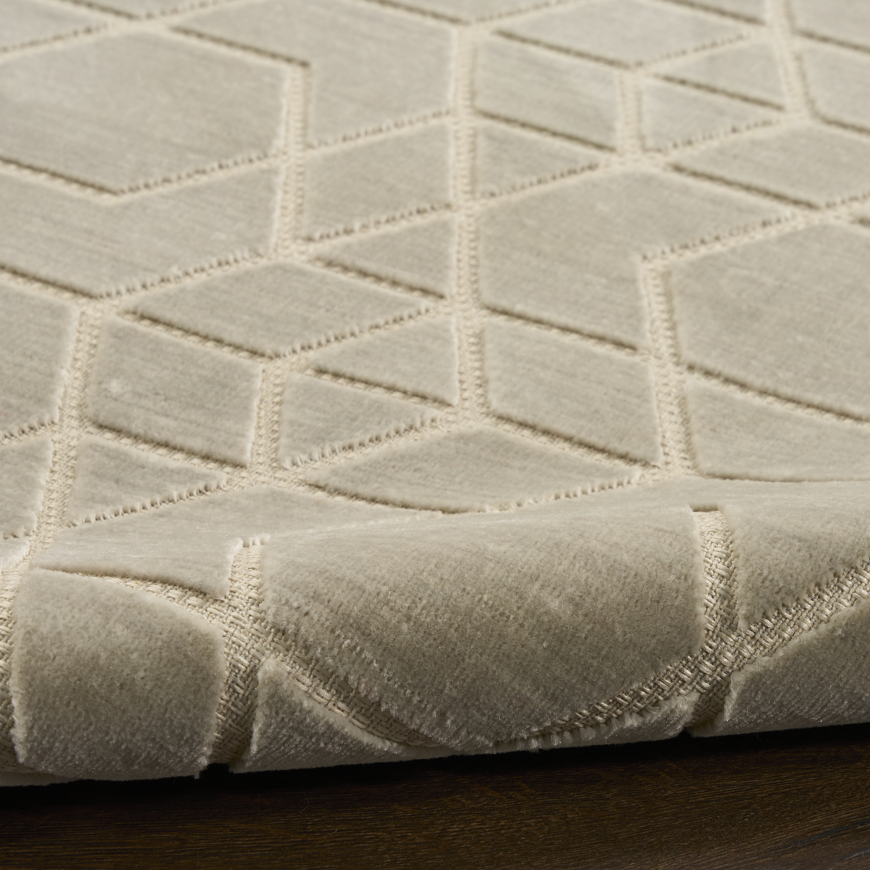 Nourison Washable Charm 3' x 5' Silver Ivory Modern Indoor Rug