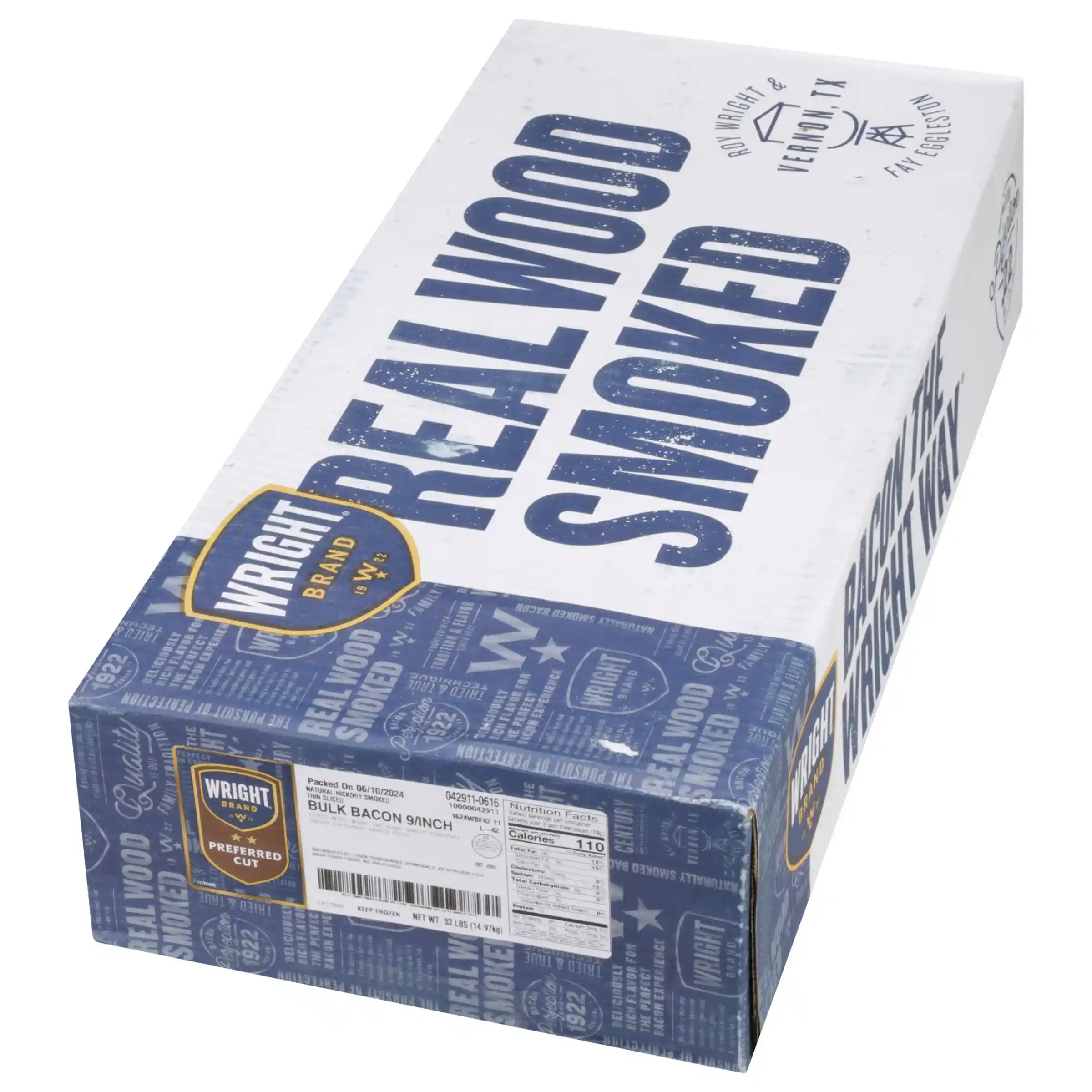 Wright® Naturally Hickory Smoked Bulk Bacon 9 slices per inch_image_5