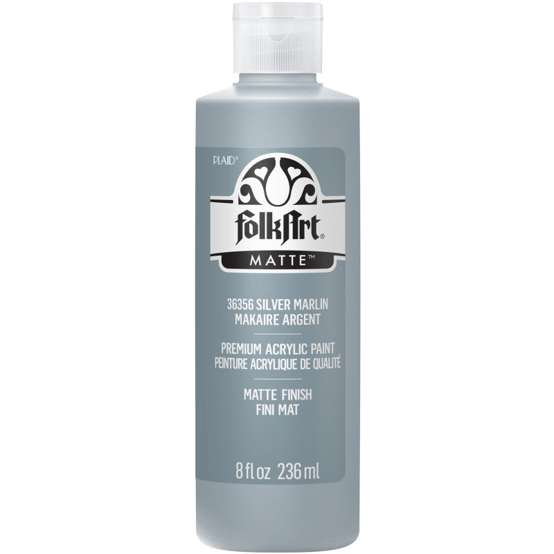Acrylic Paint Matte, 8oz., Silver Marlin