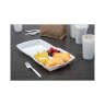 Dart, Foam Hinged Lid Container, 3-Compartment, 8 oz, 9" x 9.4" x 3", White