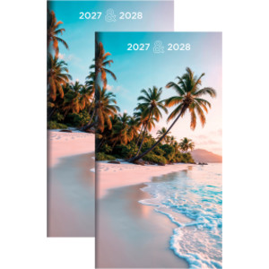2027-2028 Beaches Small Monthly Pocket Planner, 2-Pack