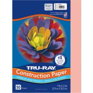 Construction Paper, Heavyweight, Salmon, 9" x 12", 50 Sheets
