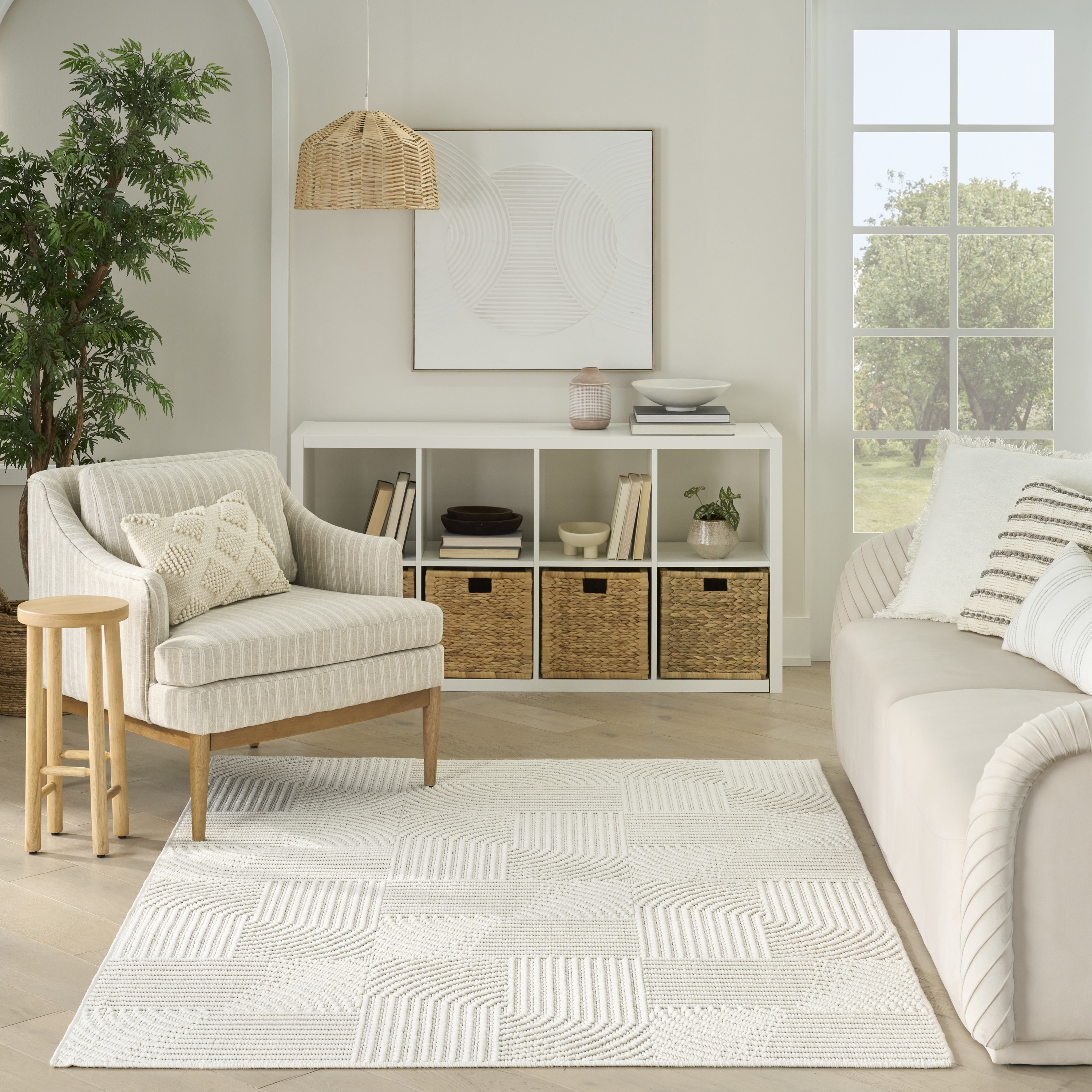 Nourison Natural Texture 3'11" x 5'11" Ivory Modern Indoor Rug