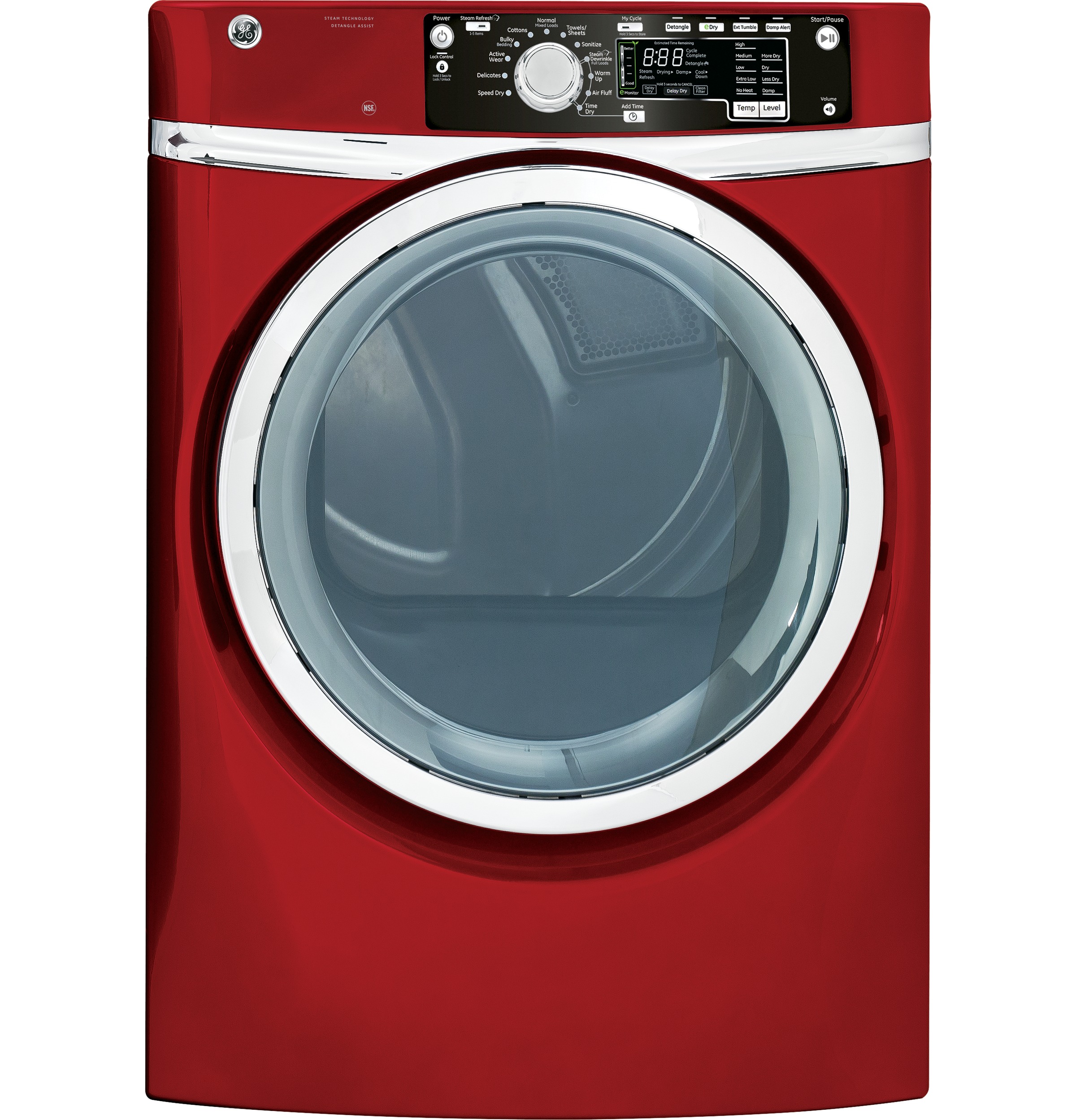 GE® 8.1 cu. ft. capacity Front Load electric dryer with steam