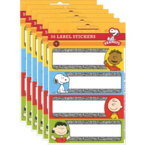 Peanuts&reg; Composition Label Stickers, 56 Per Pack, 6 Packs