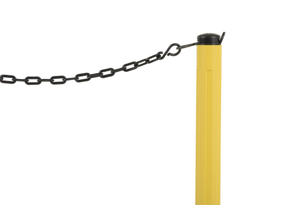 ChainBoss Stanchion - Yellow Filled with Black Chain 10