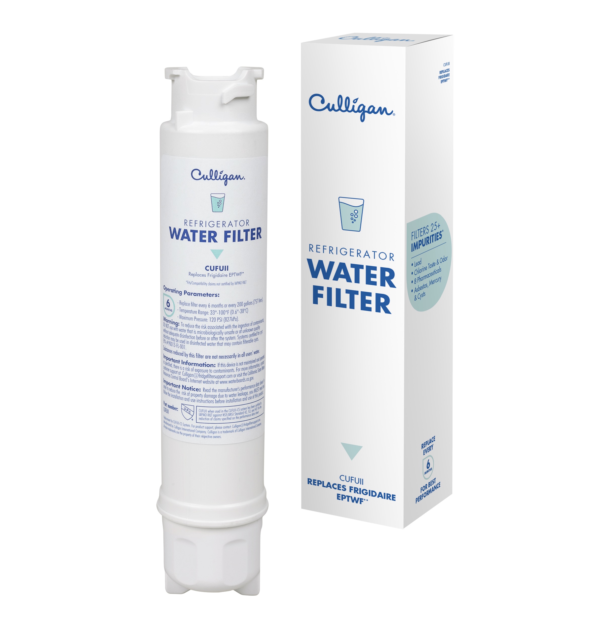 Culligan CUFUII Replaces Frigidaire (EPTWF) Refrigerator Water Filter &mdash; Model #: CUFUII