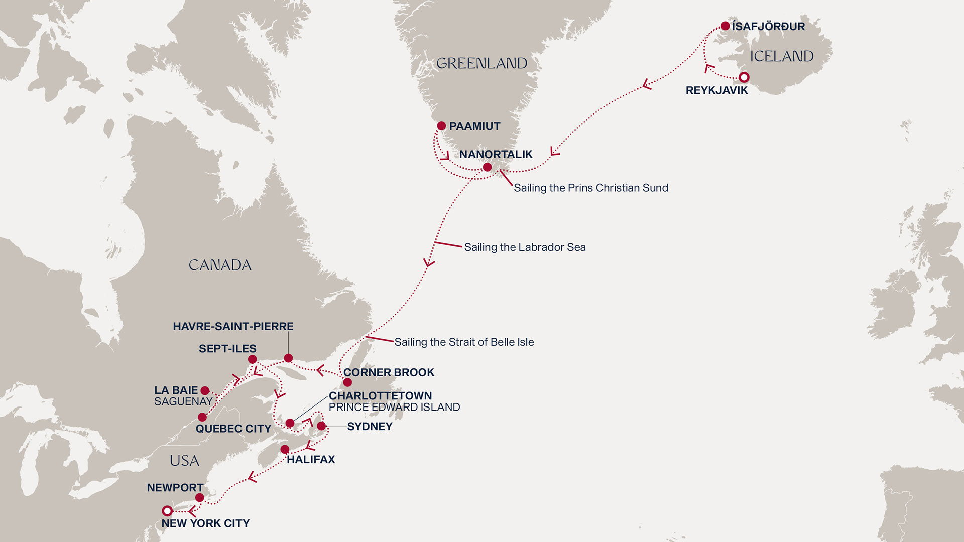 Itinerary map