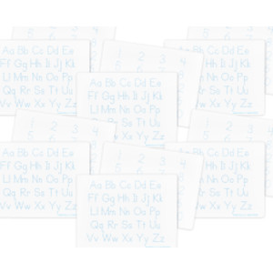 Two-Sided Dry Erase Learning Mat, 9" x 12", Letters & Numbers, Pack of 12
