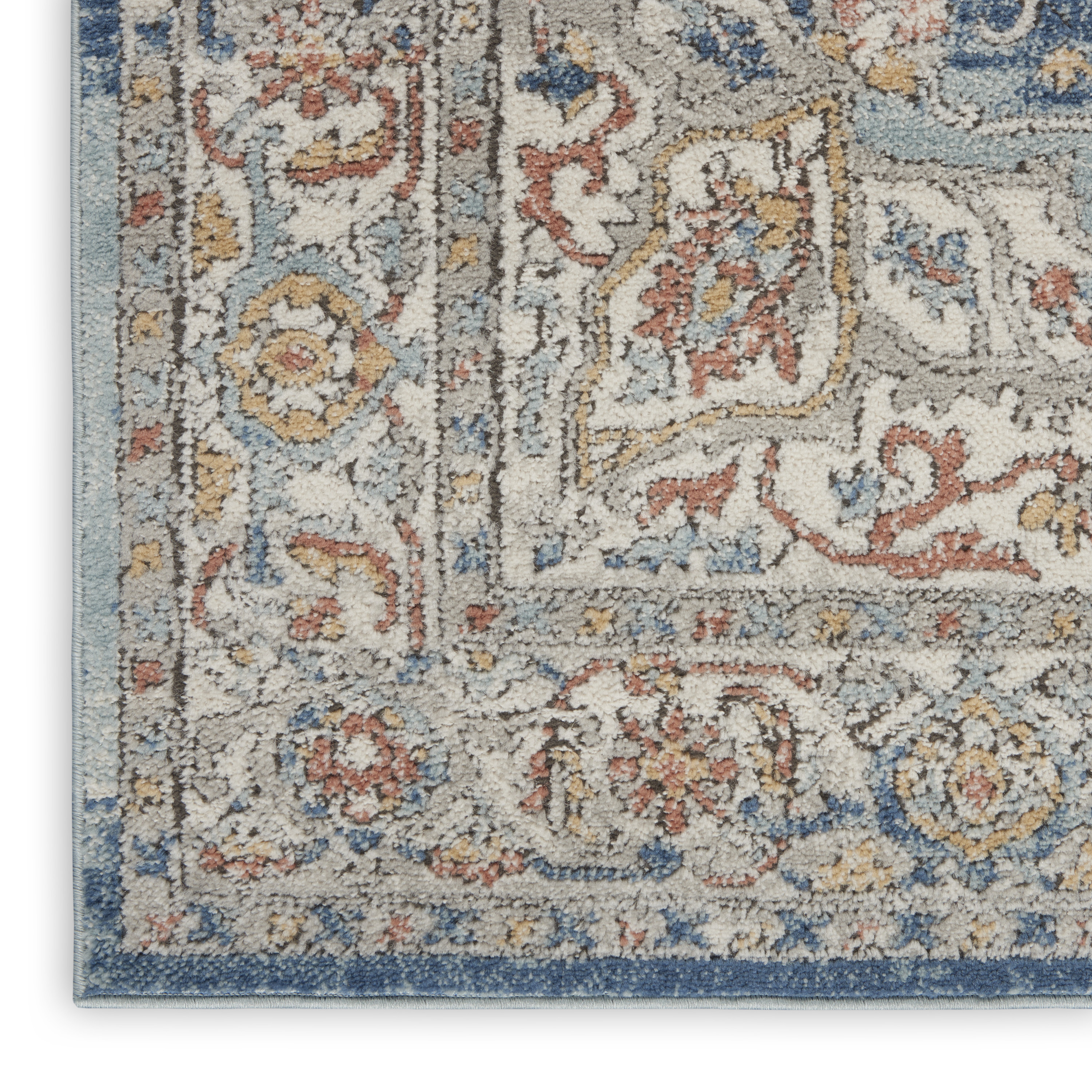 Nourison Quarry 6'7" x 9'6" Ivory Blue Vintage Indoor Rug