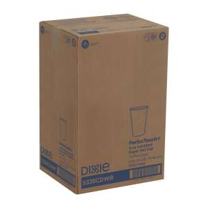 Dixie®, PerfecTouch Insulated Paper Hot Cups, 8 oz, Individually Wrapped, Multicolor