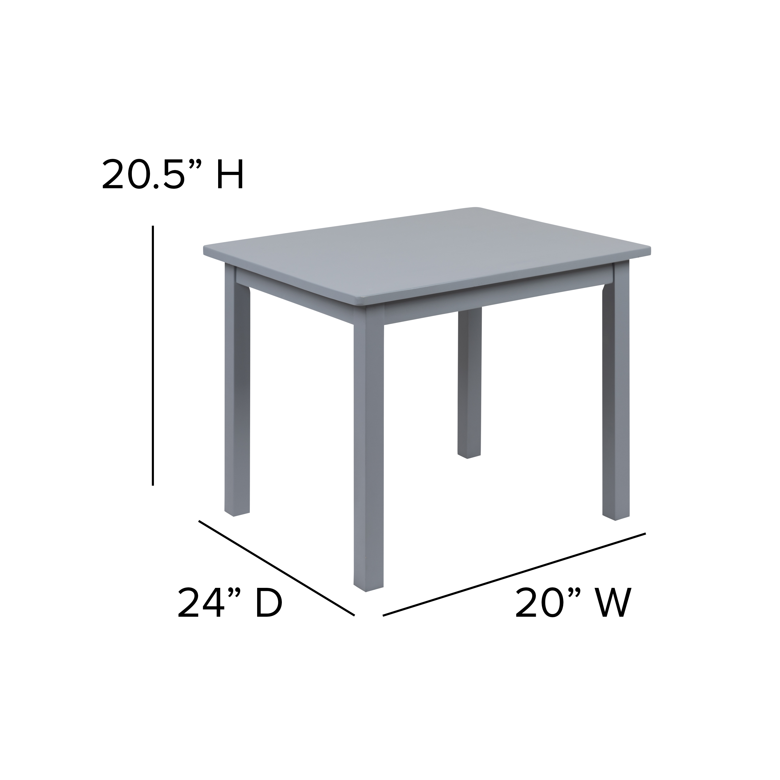 Juego de mesa y silla de madera maciza para niños de 3 piezas para sala de juegos, cocina - blanco - Imagen 23 de 37