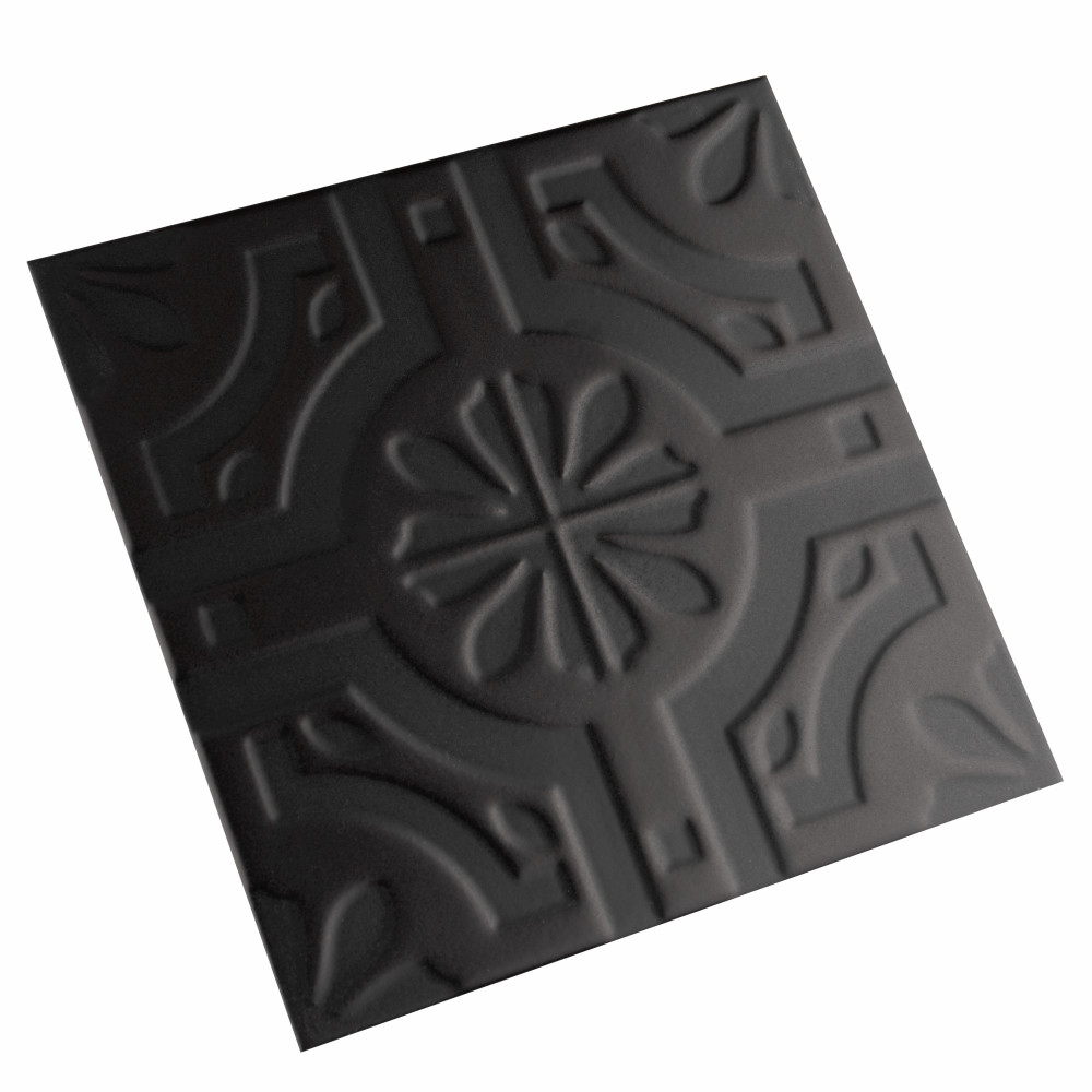 Triplex Real Black 7-3/4 in. x 7-3/4 in. Ceramic Wall Tile