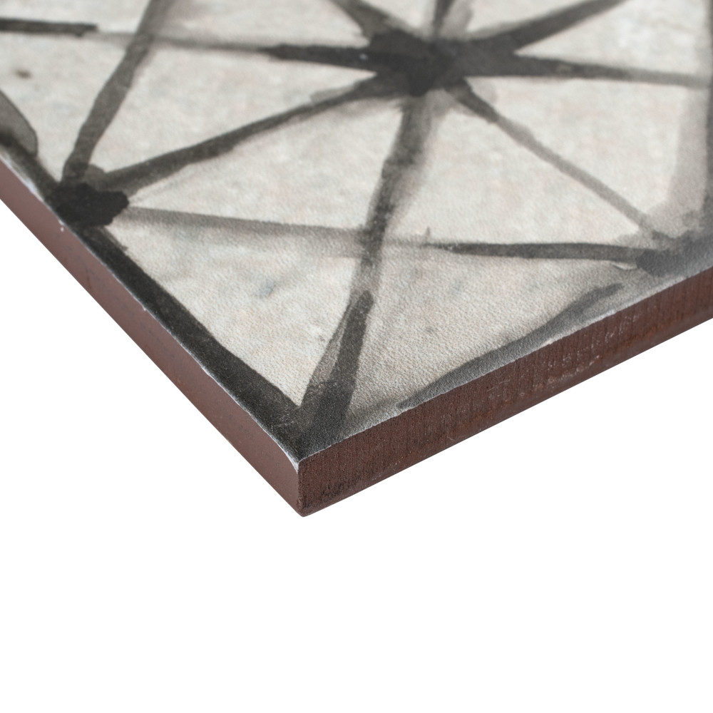 Kings Temple Nero 17-5/8 in. x 17-5/8 in. Ceramic Floor and Wall Tile