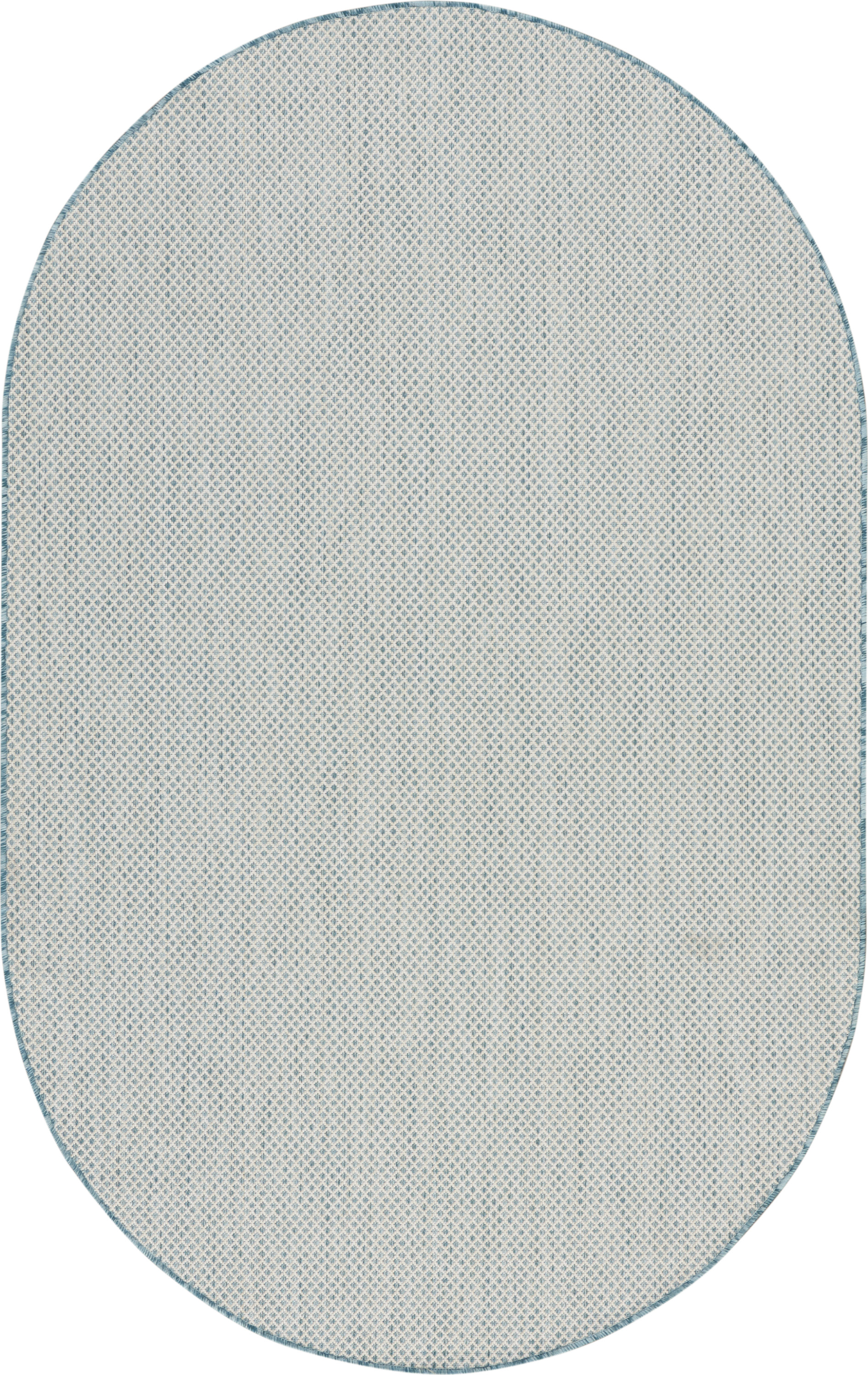 Nourison Courtyard 5' x 8' Oval Ivory Aqua Modern Rug