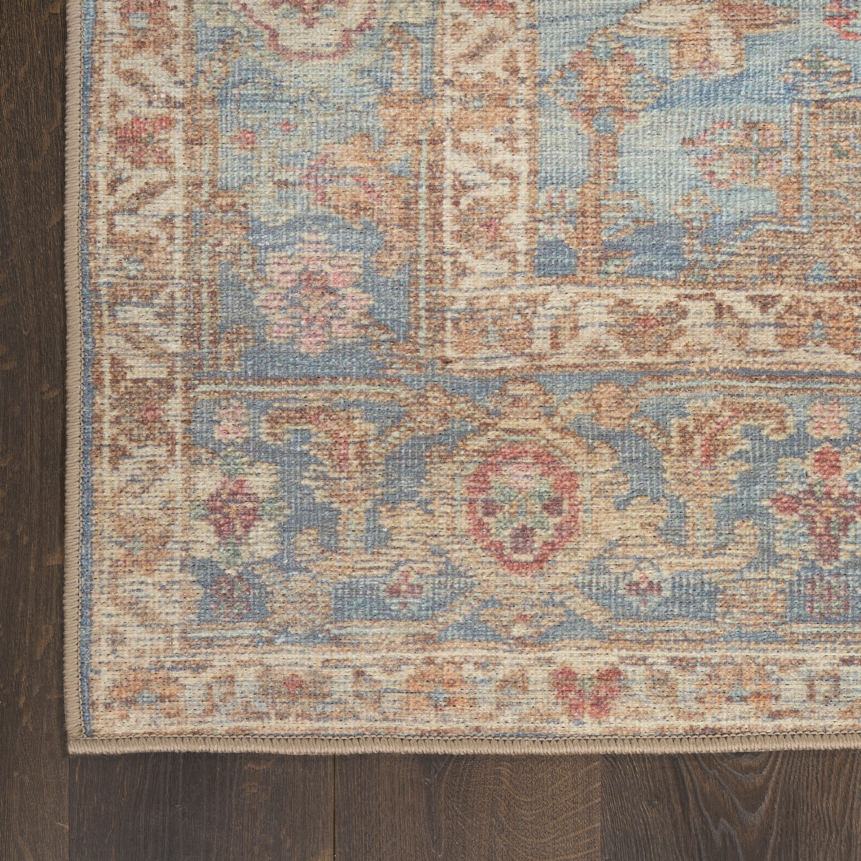 Nourison Vintage Washables 9' x 12' Navy Multicolor Vintage Indoor Rug