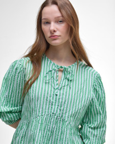 Daison Striped Blouse Kelly Green Stripe