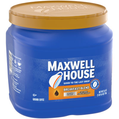 Maxwell House Breakfast Blend Ground Coffee, 25.6 oz Canister