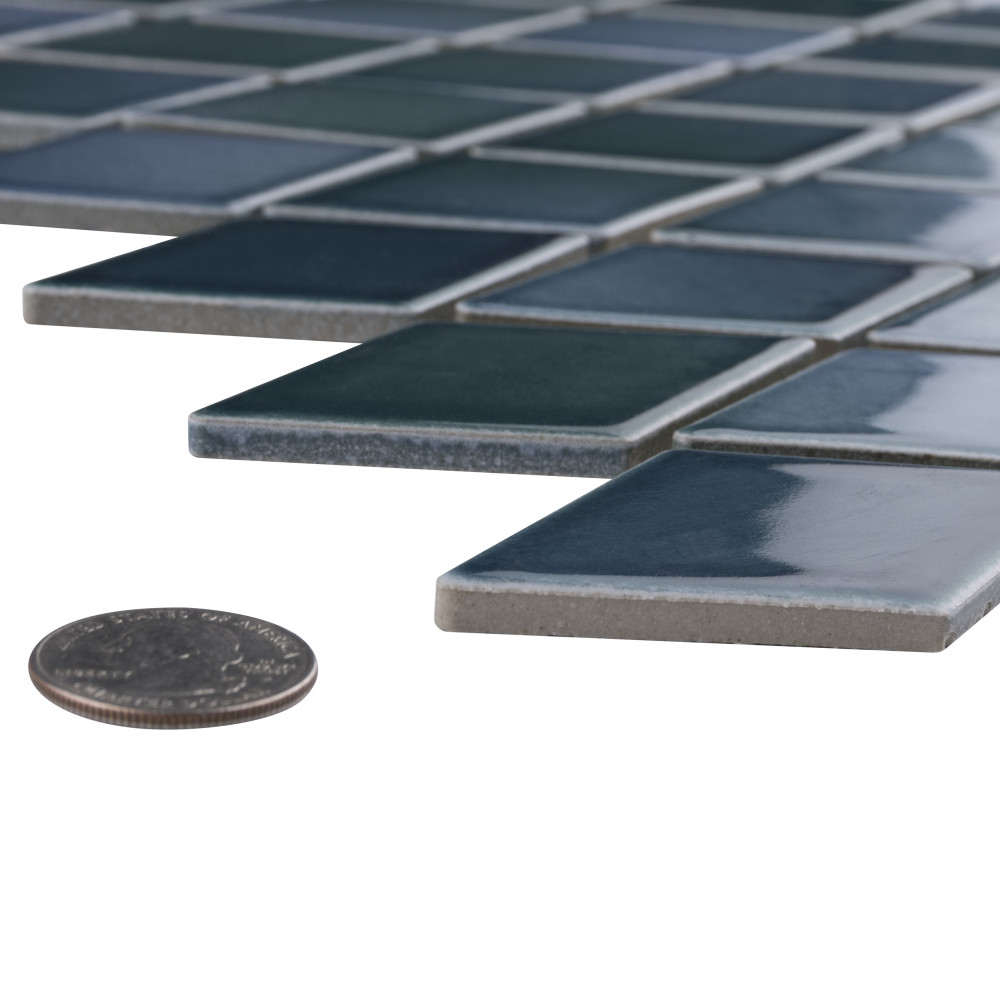 Hudson Kite Aquamarine 10-1/8 in. x 11-3/4 in. Porcelain Mosaic Tile