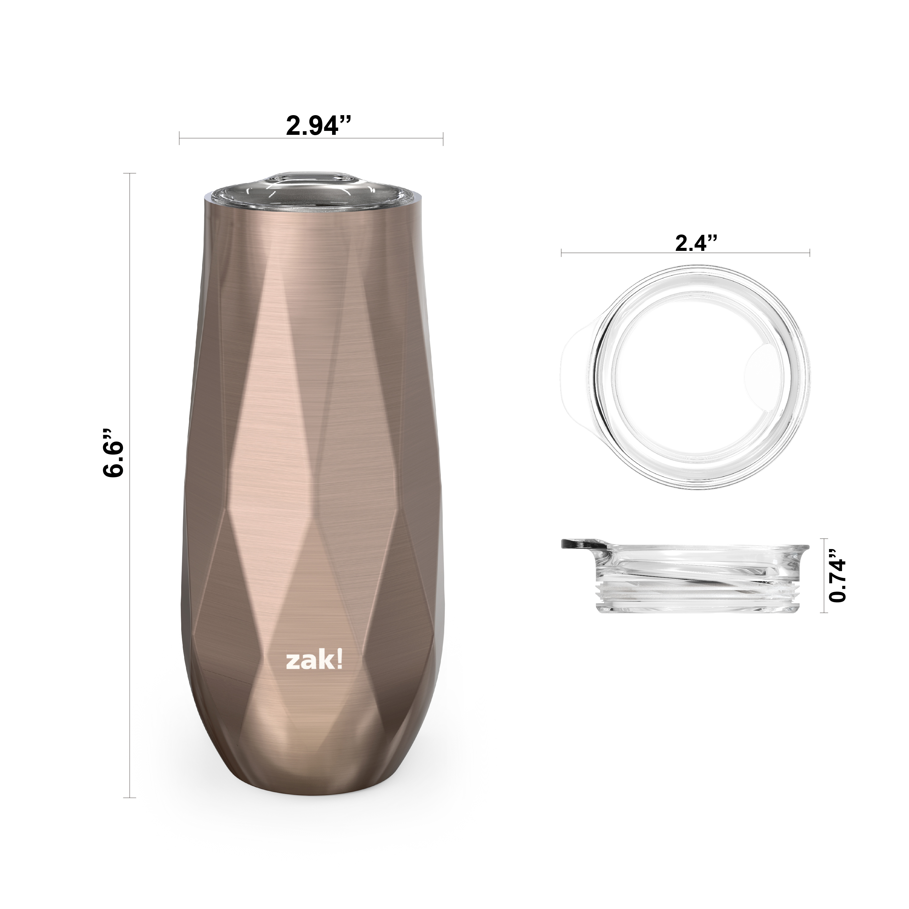 Fractal 9 ounce Vacuum Insulated Stainless Steel Tumbler, Rose Gold slideshow image 4
