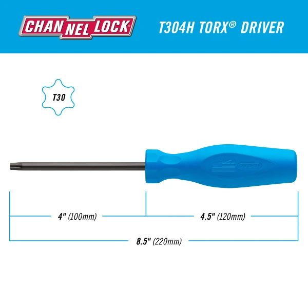 T304H TORX T30 x 4-inch Professional Screwdriver