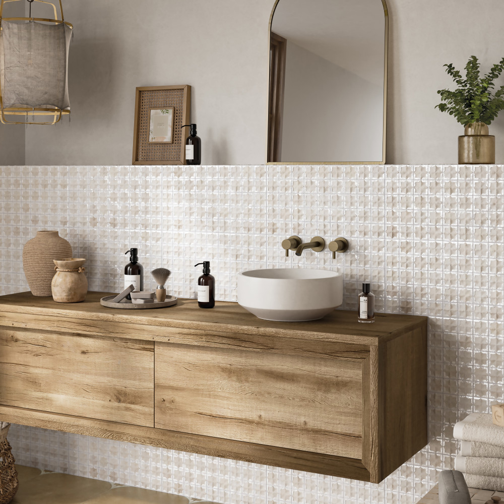 Tetuan Astre Arena White 12-1/8 in. x 21-7/8 in. Porcelain Wall Tile