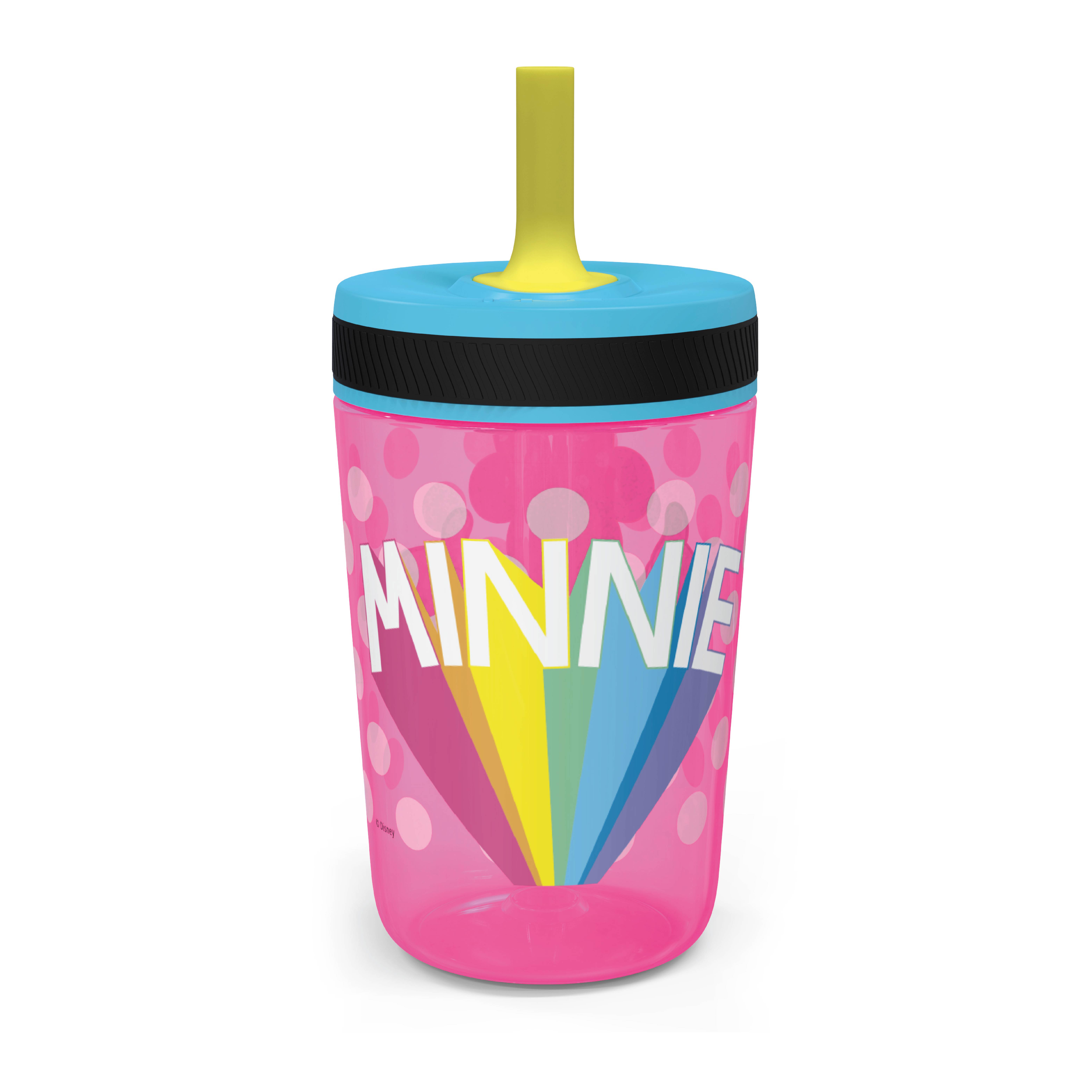 Disney 15  ounce Plastic Tumbler with Lid and Straw, Minnie Mouse, 2-piece set slideshow image 2