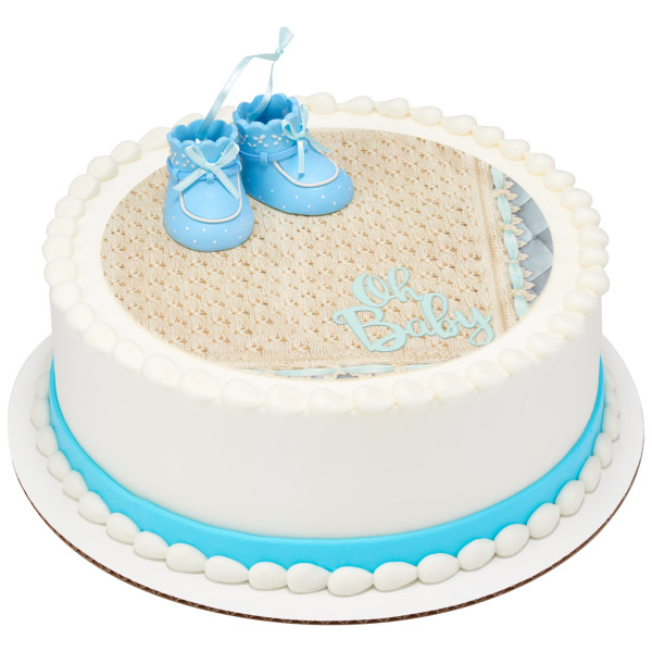 Blue Baby Booties PhotoCake® Edible Image® DecoSet® Background
