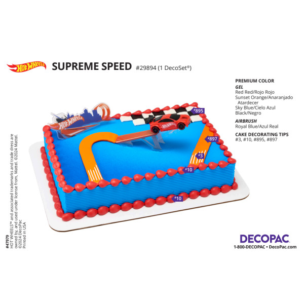 Hot Wheels™ Supreme Speed Cake Decorating Instruction Card