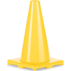 Hi-Visibility Flexible Vinyl Cone, Weighted, 12", Yellow