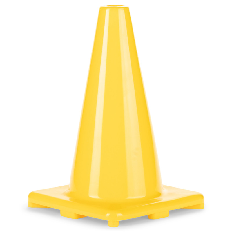 Hi-Visibility Flexible Vinyl Cone, Weighted, 12", Yellow