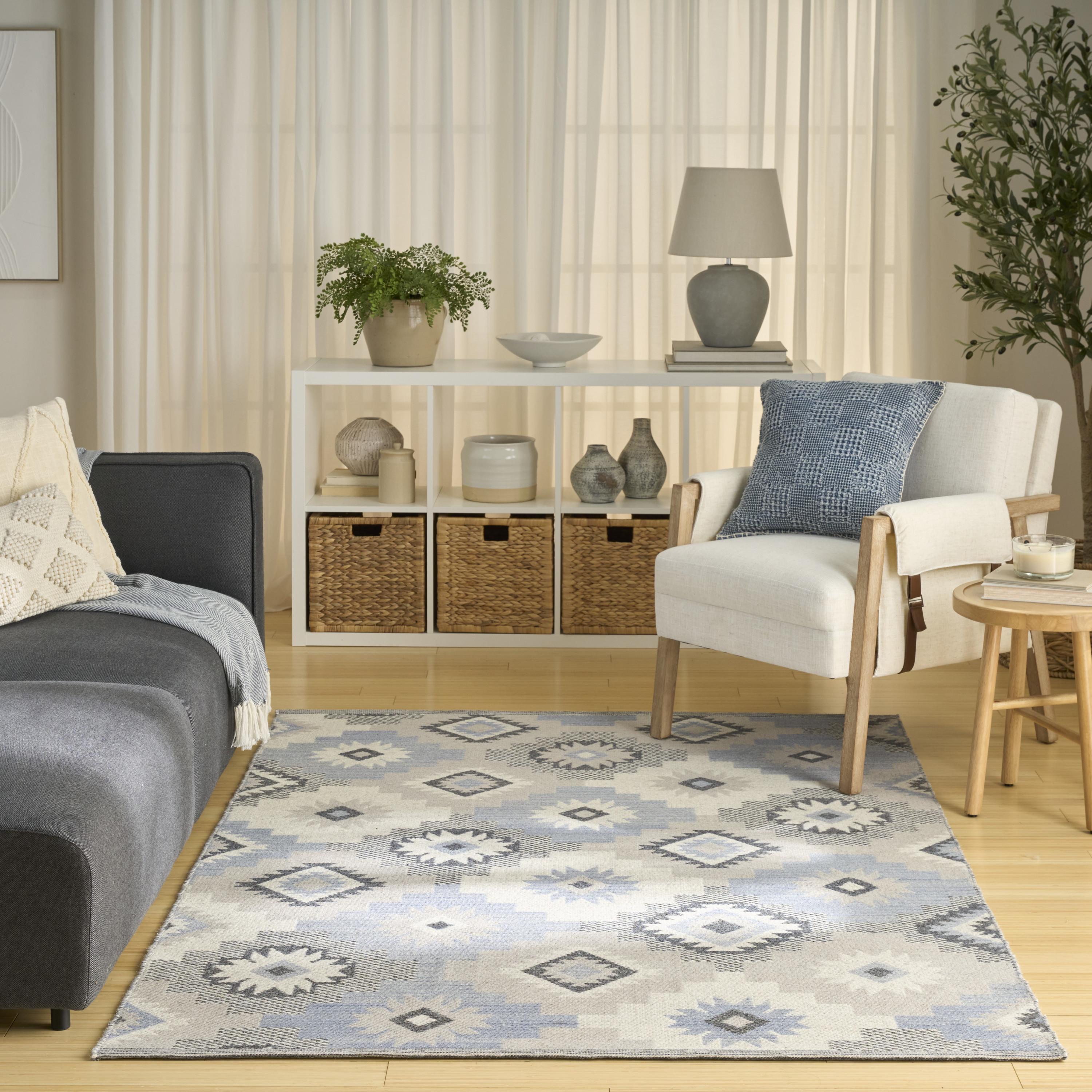 Nourison Copenhagen 8' x 10' Ivory Blue Modern Indoor Rug