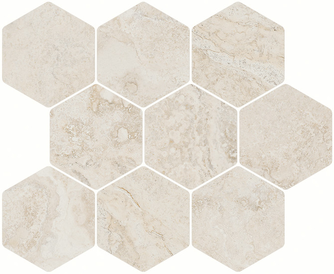 IN.CONTRO Contro Ivory 11×13 Hexagon Mosaic Natural Rectified