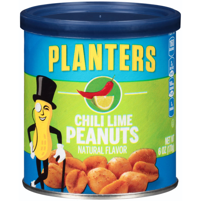 PLANTERS Chili Lime Peanuts 6 oz Can image