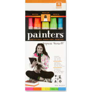 Painters Opaque Paint Markers, Medium Point, Neon Colors, 5 Count