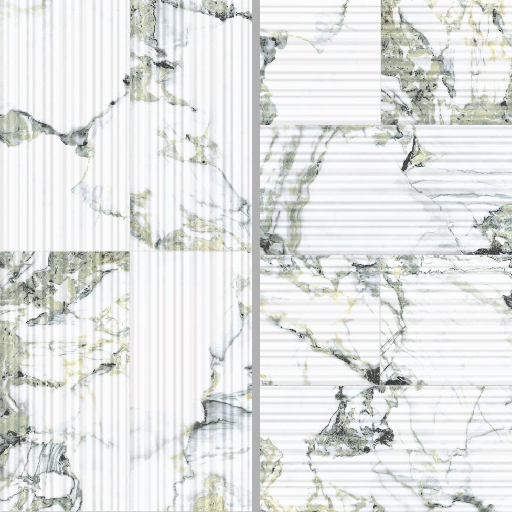 Sample – Touche Pleated Deco Jade Porcelain Floor and Wall Tile
