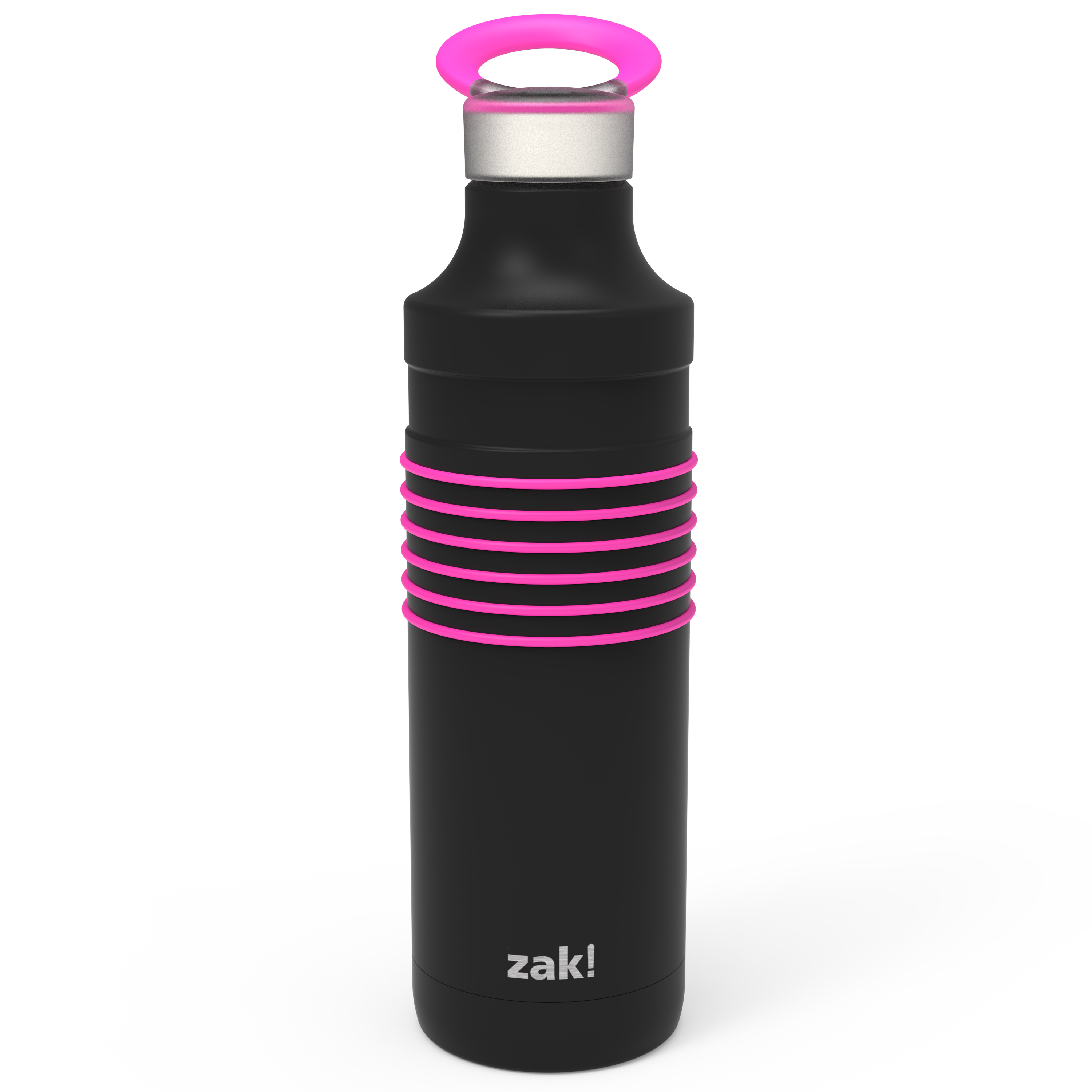 HydraTrak 22 ounce Vacuum Insulated Stainless Steel Tumbler, Black with Pink Rings slideshow image 2 HydraTrak 22 ounce Vacuum Insulated Stainless Steel Tumbler, Black with Pink Rings slideshow image 2