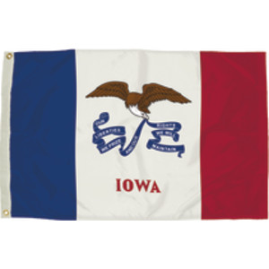 Durawavez Nylon Outdoor Flag with Heading & Grommets, Iowa, 3ft x 5ft