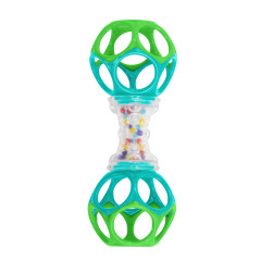 Bright Starts Oball Shaker Beats Easy Grasp Infant Baby Rattle, Blue and Green - image 2 of 4